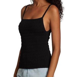 Toteme smocked black tank top